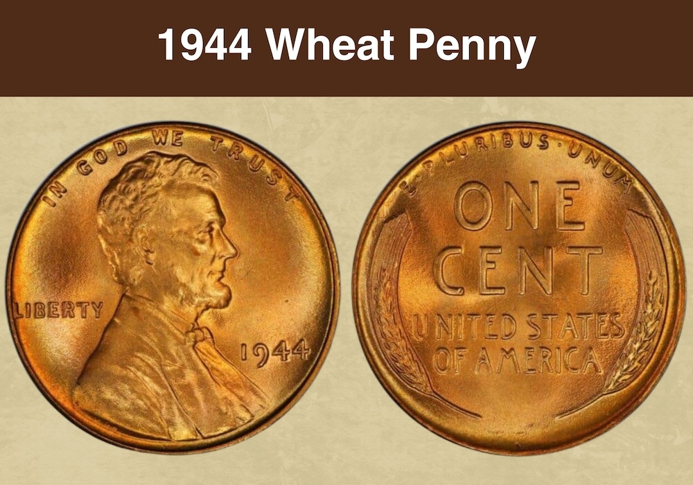 1944 Lincoln Wheat Penny obverse showing Lincoln portrait and reverse showing wheat stalks